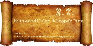 Mitterhöfer Kleopátra névjegykártya